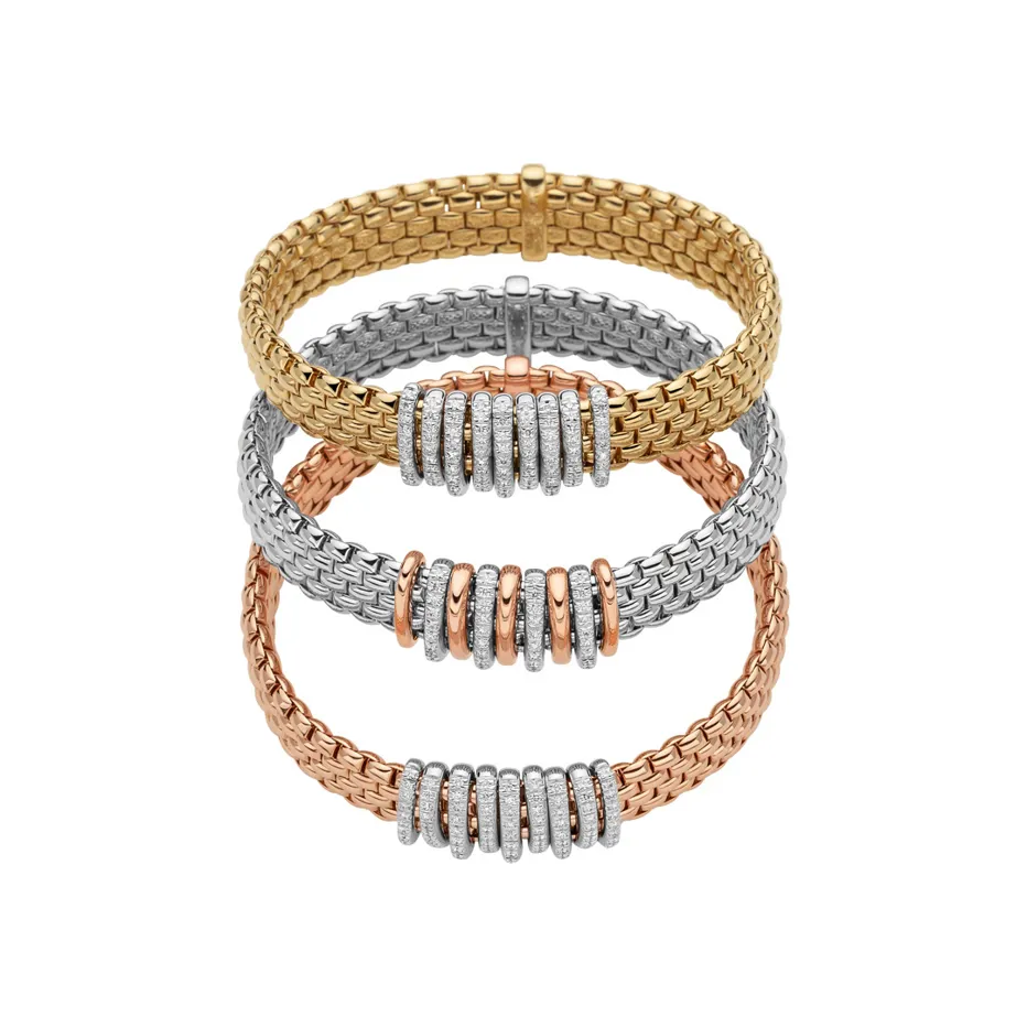 Fope Yellow, White and Rose Gold Bracelets