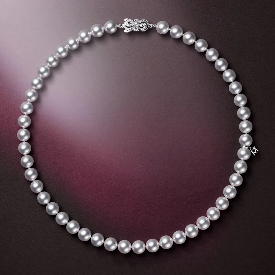 Mikimoto Classic Collection Akoya Pearl Necklace with Signature Clasp