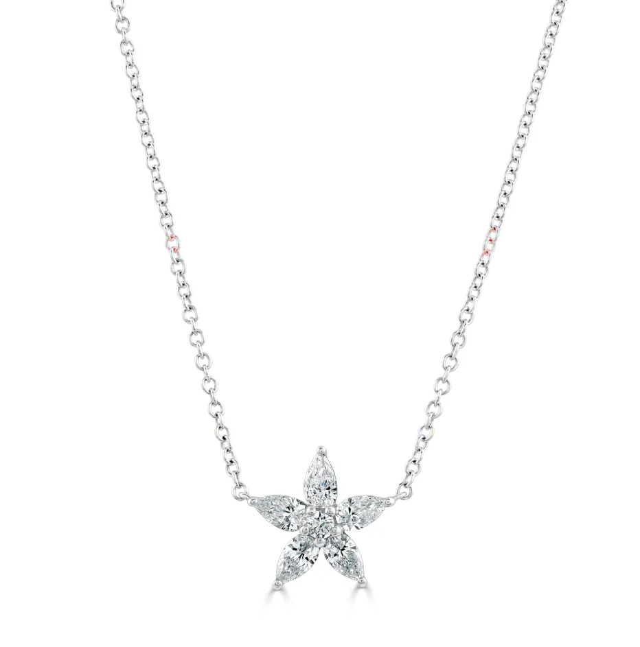 Brilliant and Pear Cut Diamond Pendant