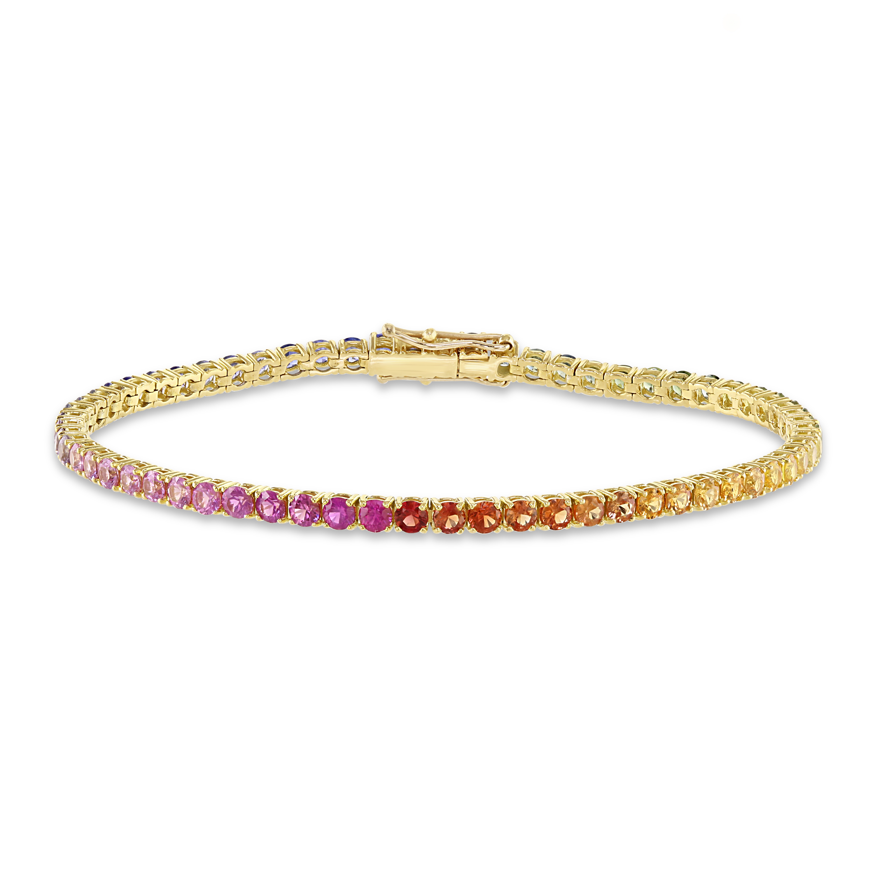 18ct Yellow Gold Sapphire Rainbow Bracelet